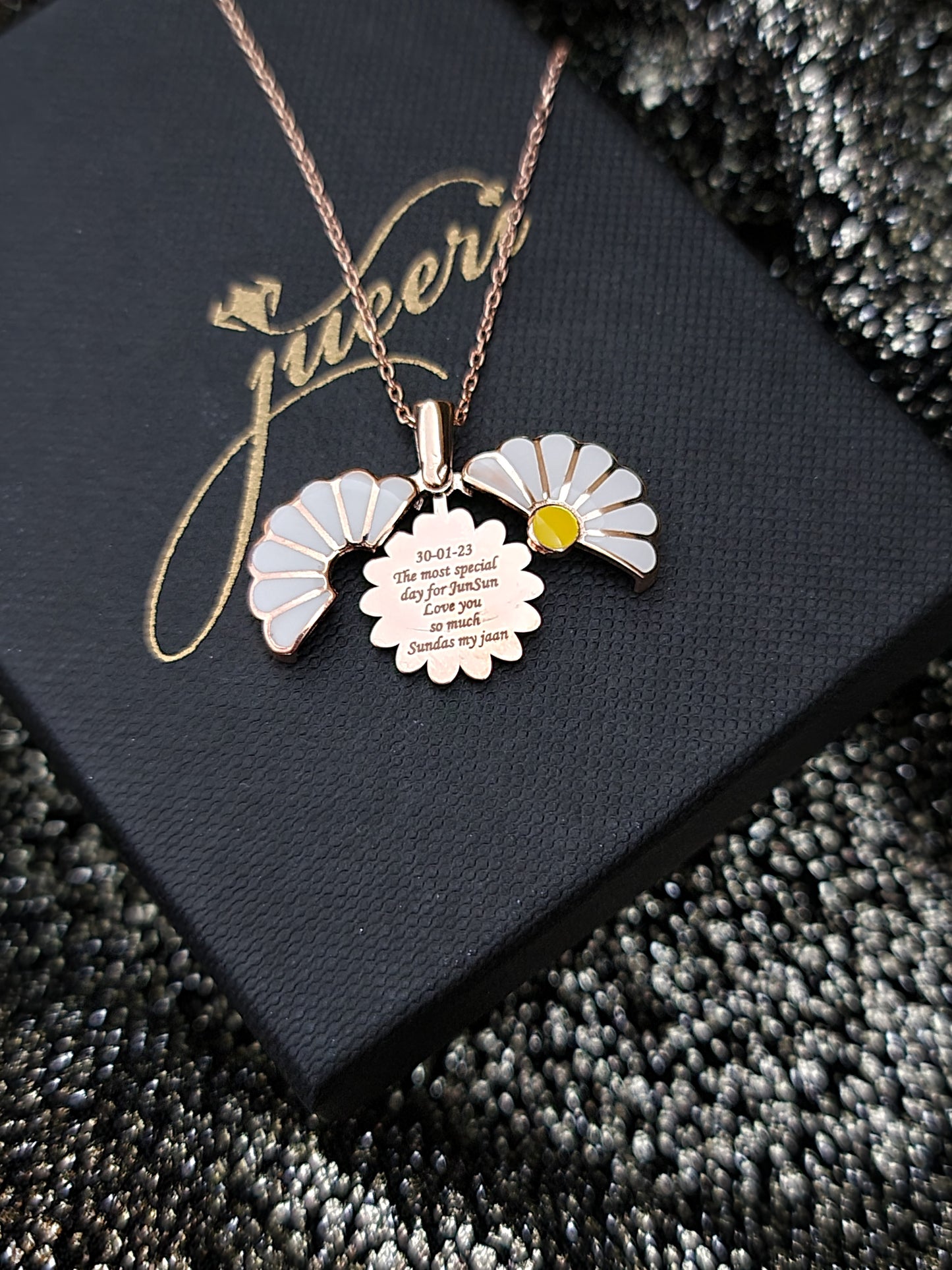 Custom Name Locked Daisy Necklace