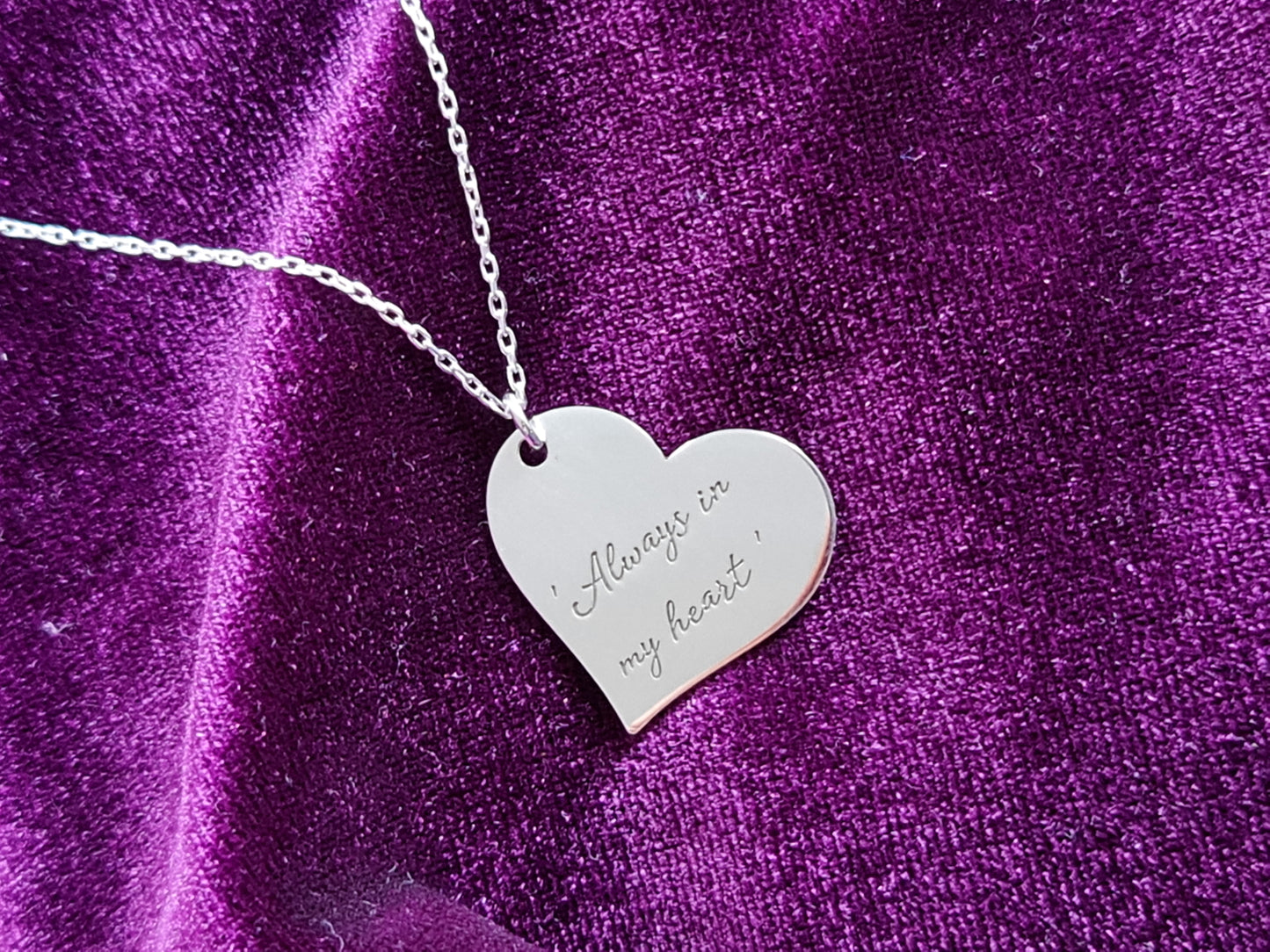 Custom Heart Fingerprint Name Necklace