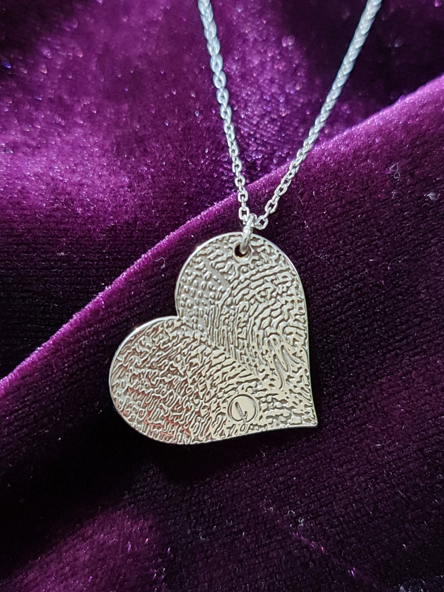 Custom Heart Fingerprint Name Necklace