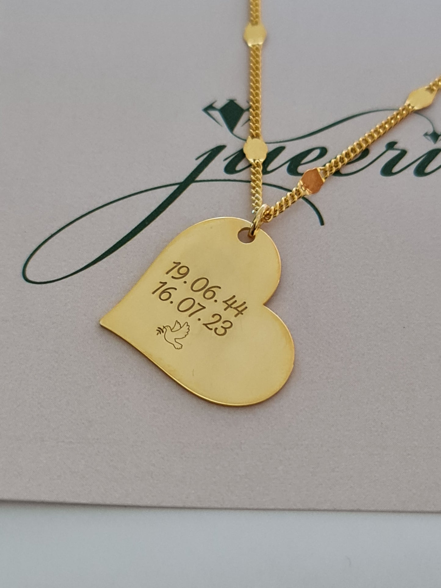 Custom Heart Fingerprint Name Necklace