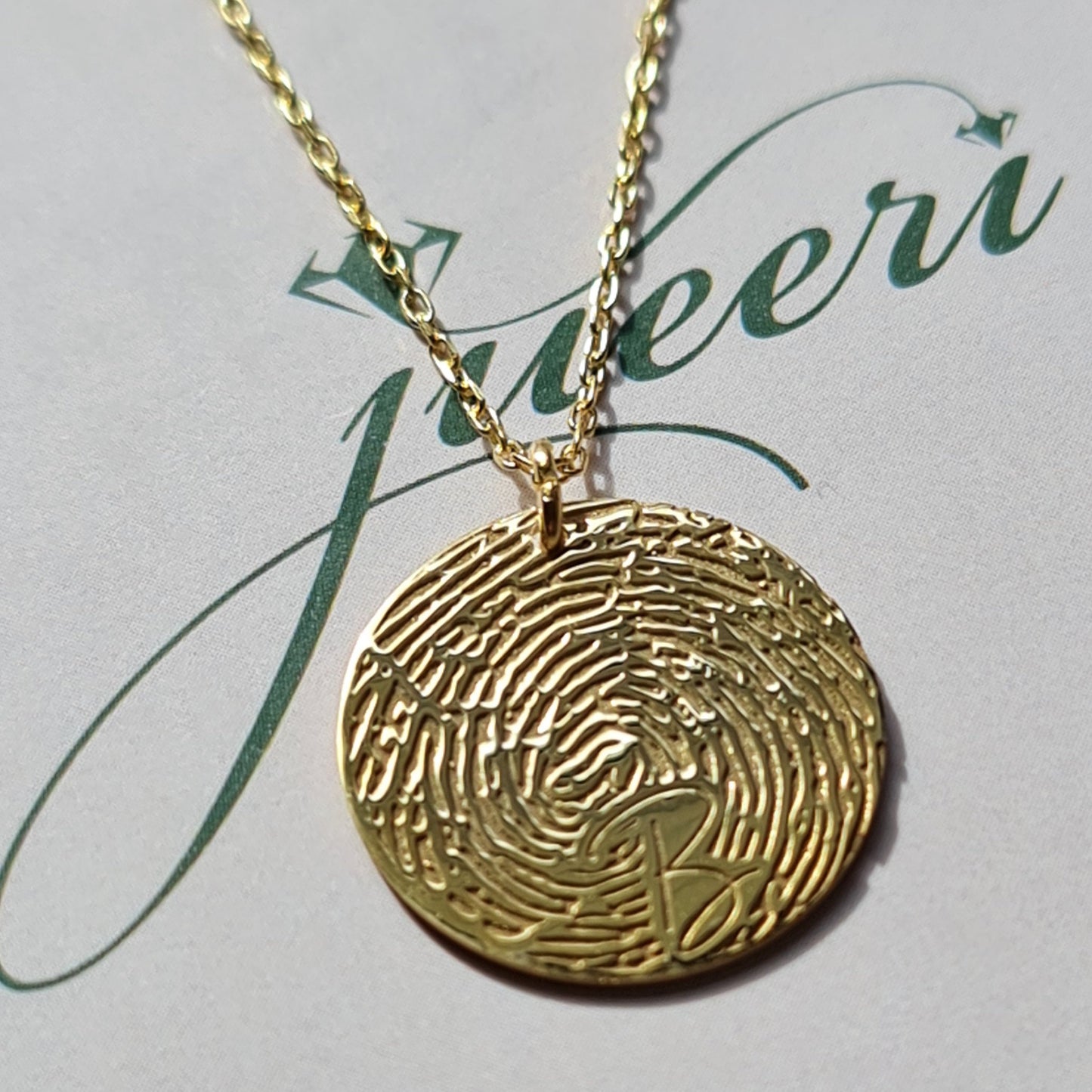 Custom Disc Fingerprint Name Necklace