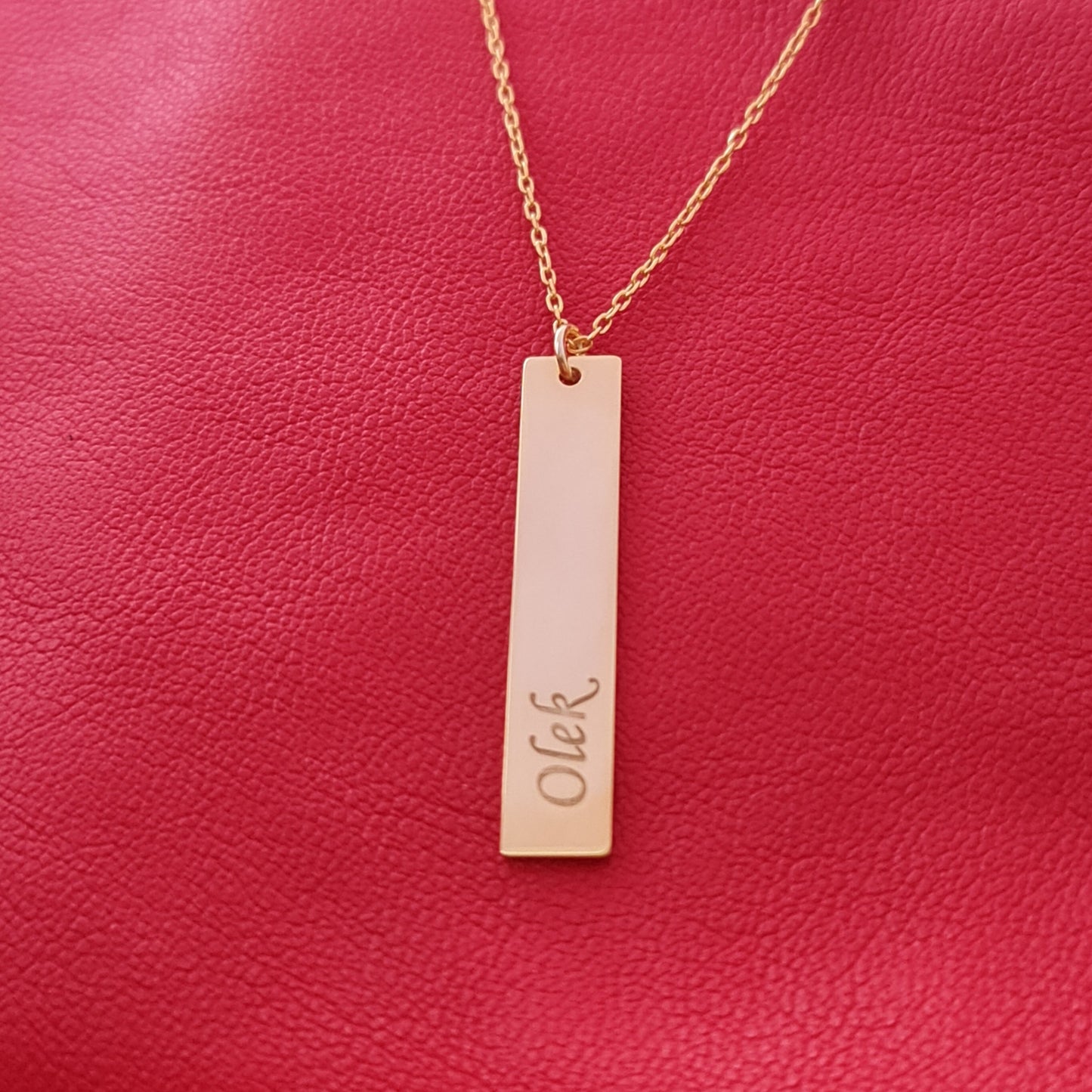 Custom Bar Fingerprint Name Necklace