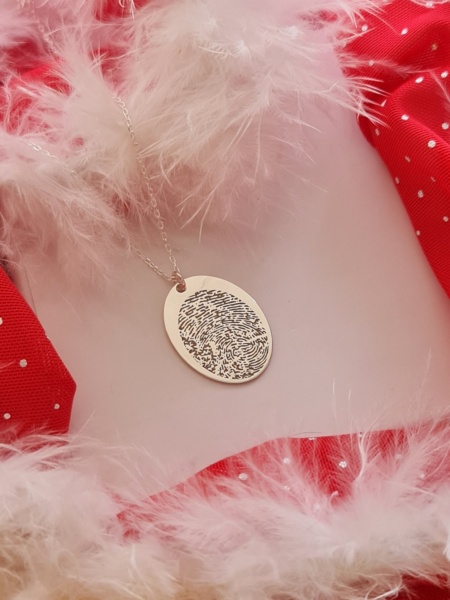 Custom Oval Fingerprint Necklace