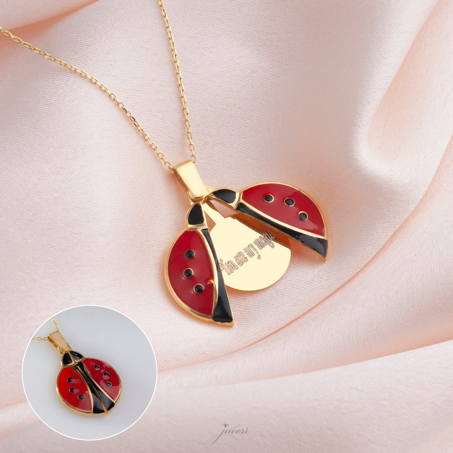 Custom Ladybug Secret Message Necklace