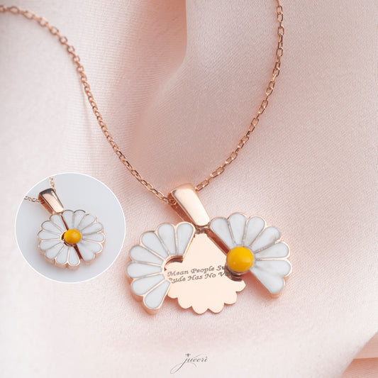 Custom Name Locked Daisy Necklace