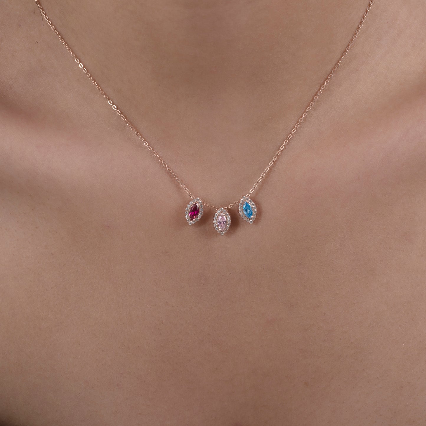 Personalized Oval Birthstone Necklace