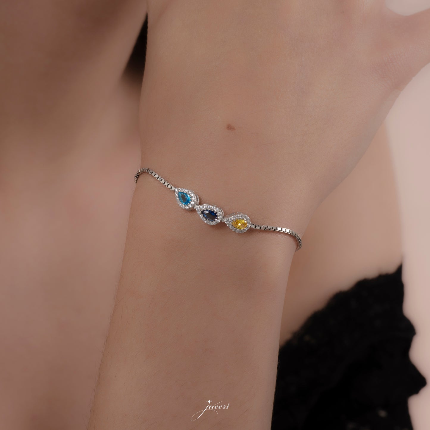 Personalized Drop Birthstone Adjustable Bracelet