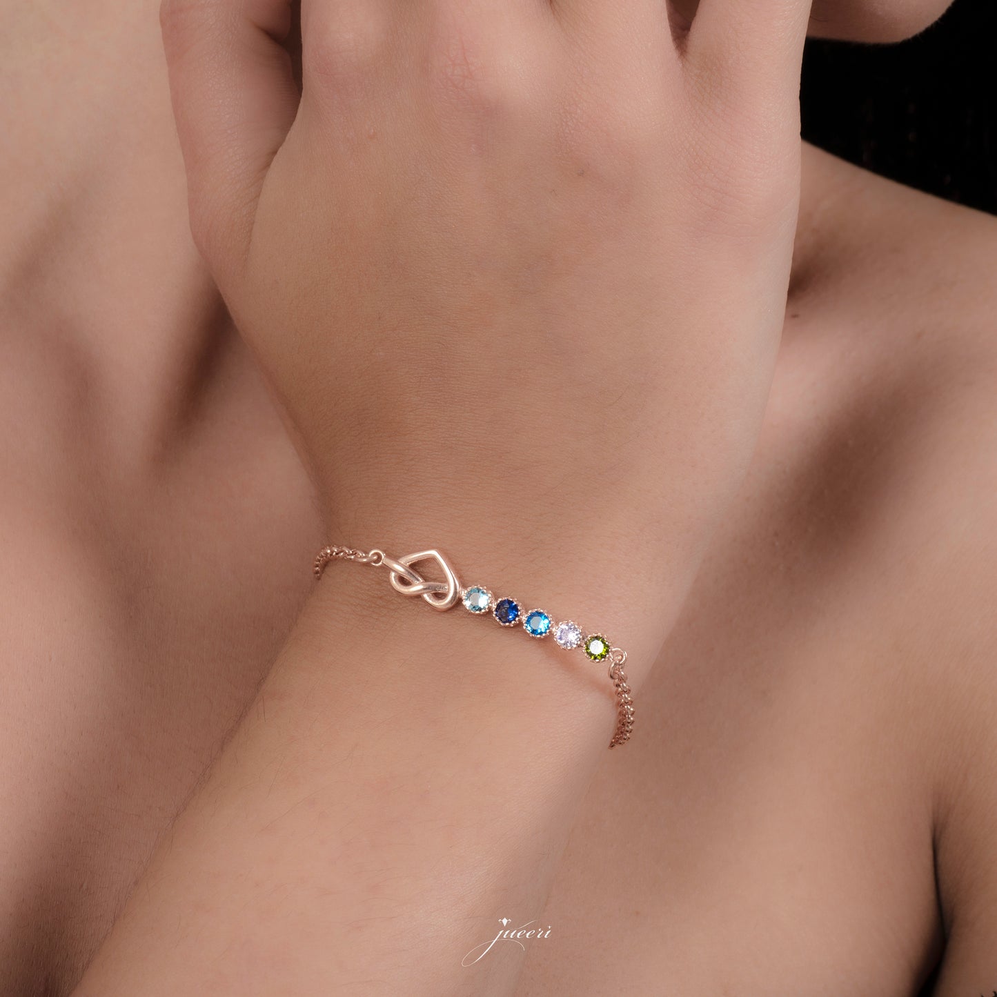 Personalized Birthstone Heart Bracelet