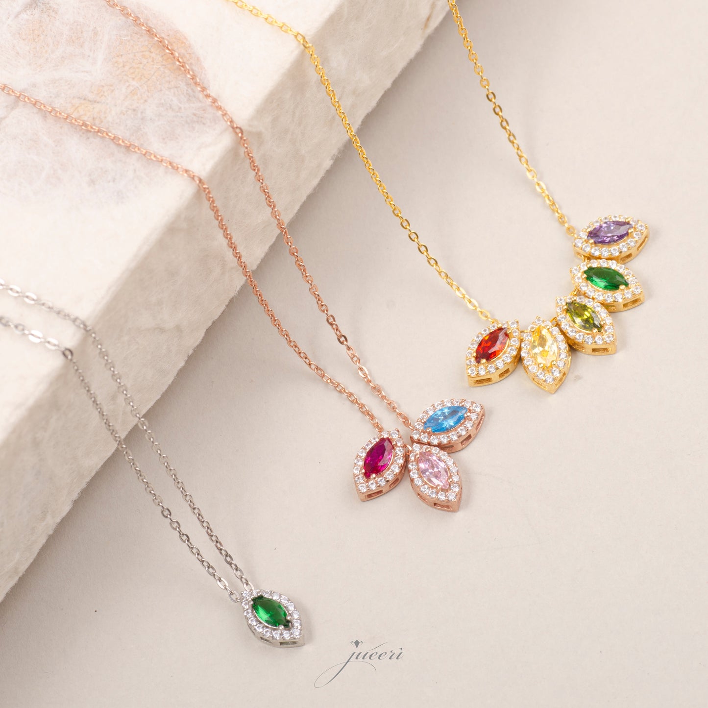 Personalized Oval Birthstone Necklace