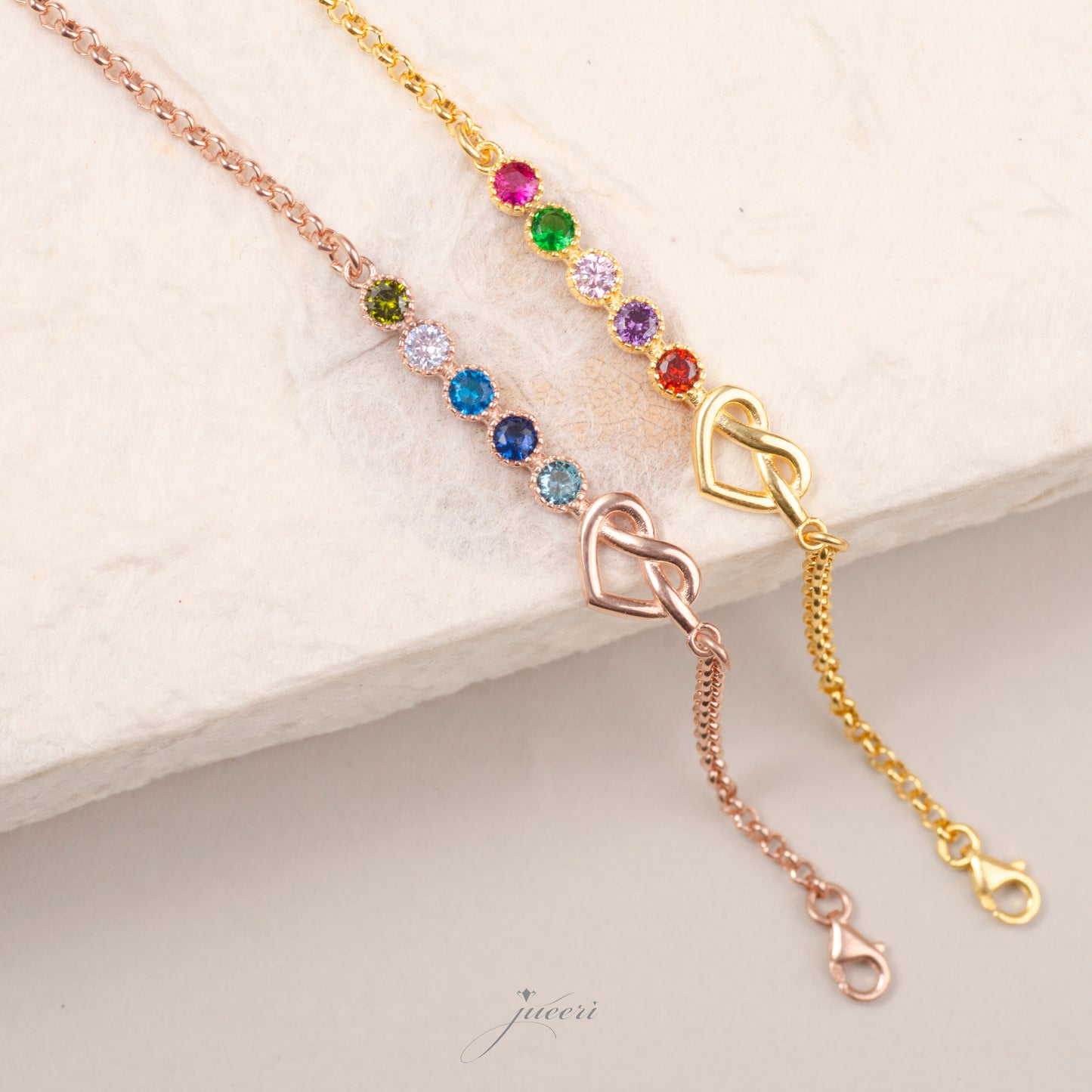 Personalized Birthstone Heart Bracelet