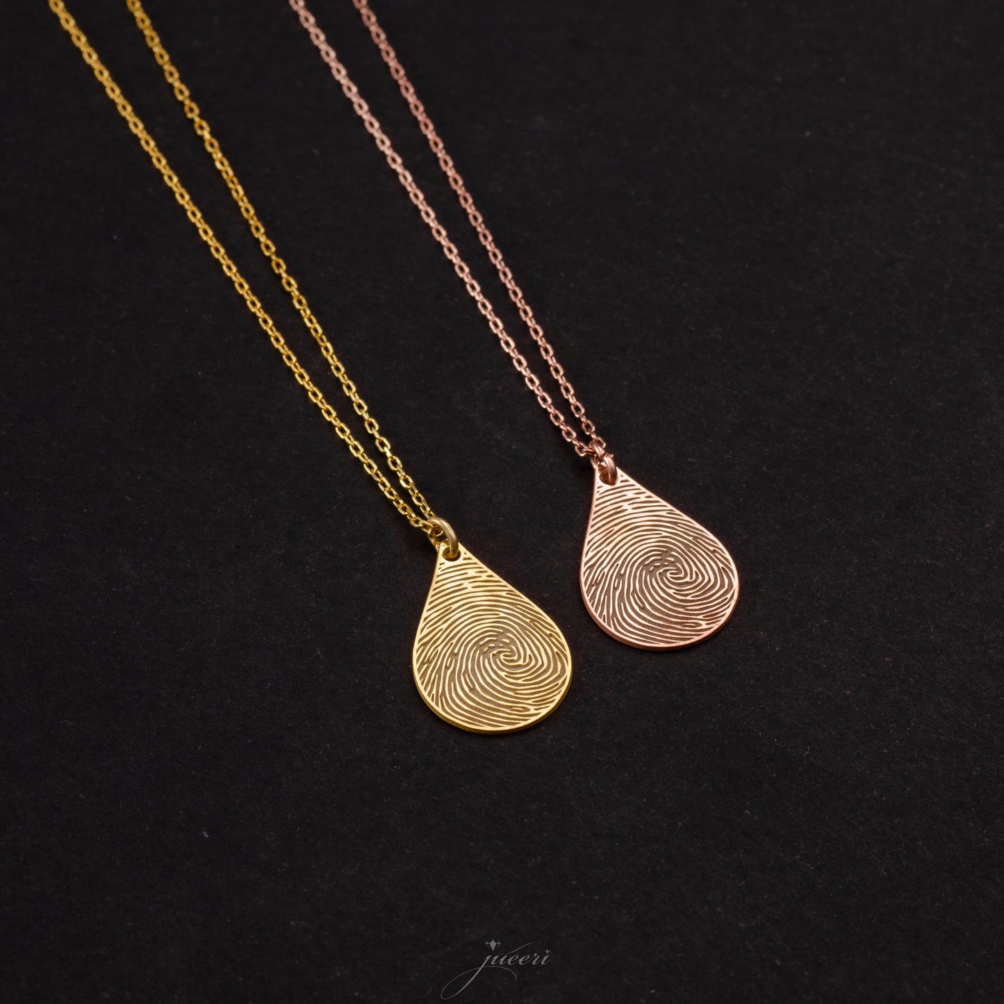 Custom Teardrop Fingerprint Necklace