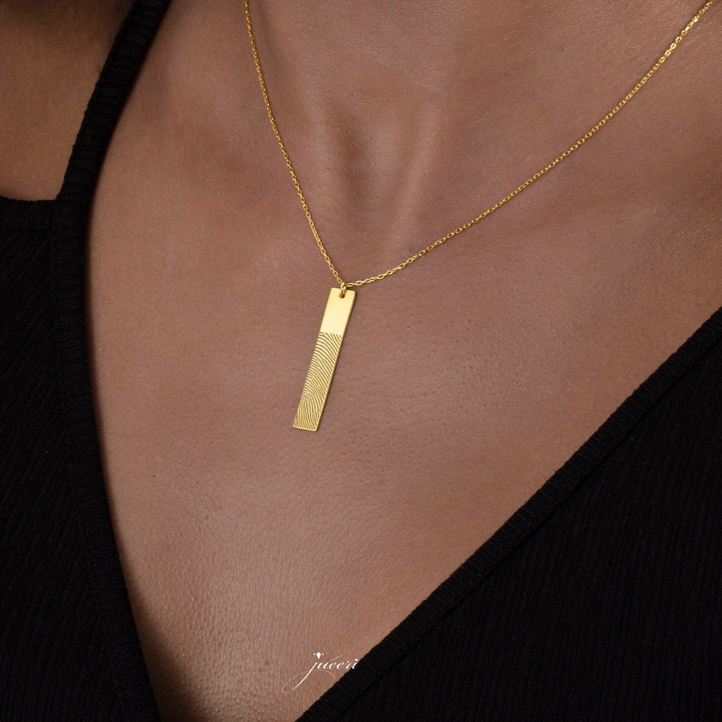 Custom Bar Fingerprint Necklace