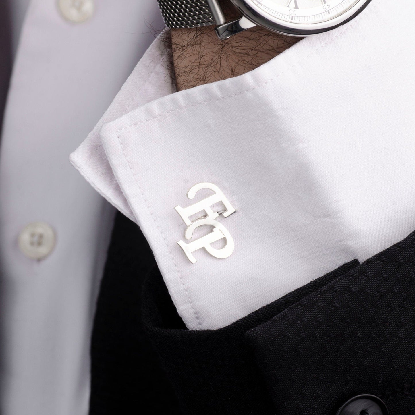 Custom Fingerprint Lapel Pin & Cufflinks