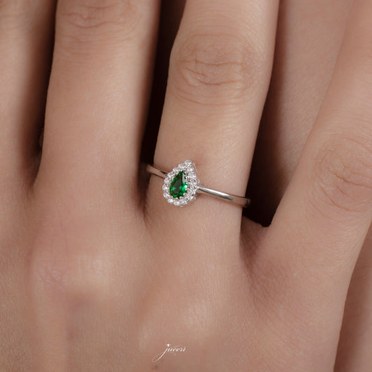 Personalized Drop Shape Birthstones Ring