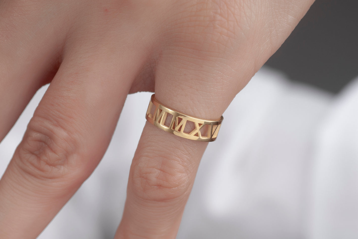 Custom Roman Letter Promise Ring