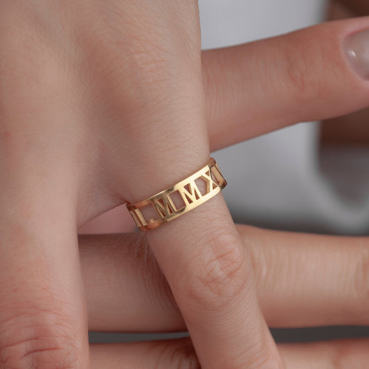 Custom Roman Letter Promise Ring