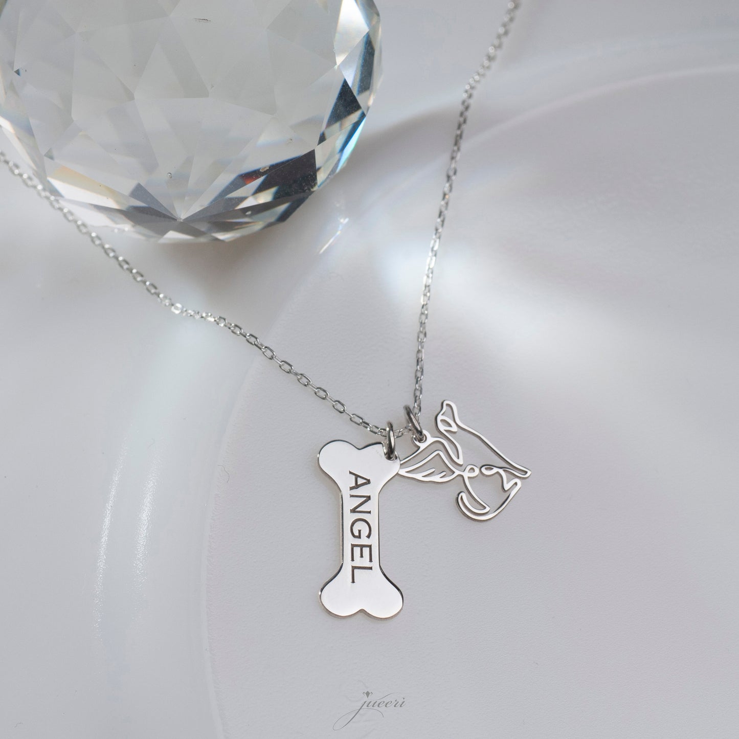 Custom Dog Angel Memorial Necklace