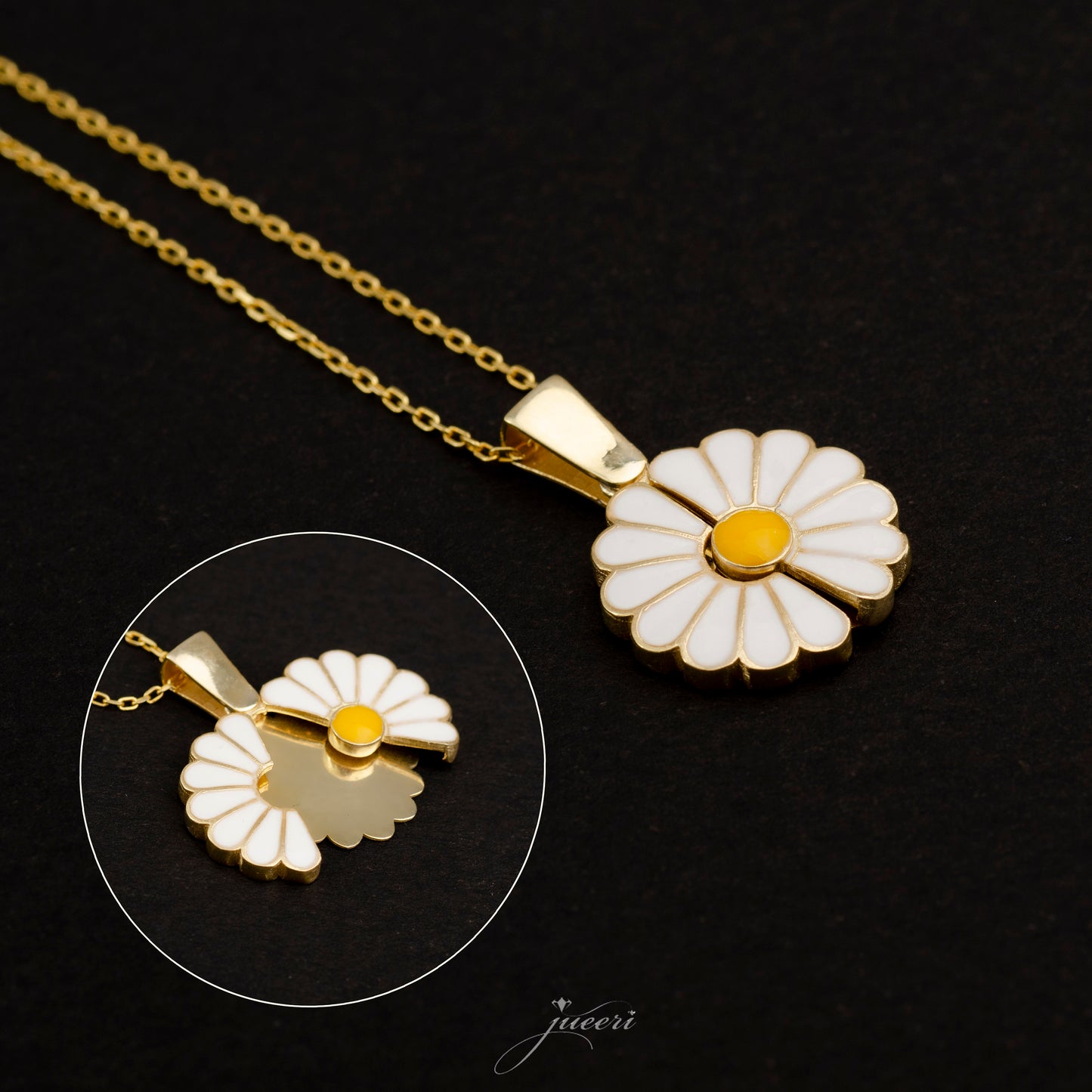 Custom Name Locked Daisy Necklace